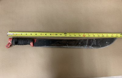 Suspect's machete